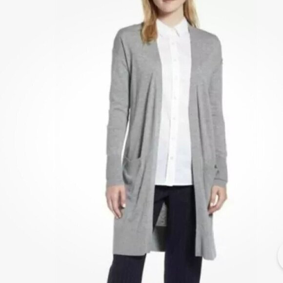 NEW Halogen Women's Gray Open Front Pocket Cardigan - Size: XS - Picture 1 of 8